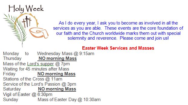 Services Easter 2017